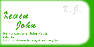 kevin john business card